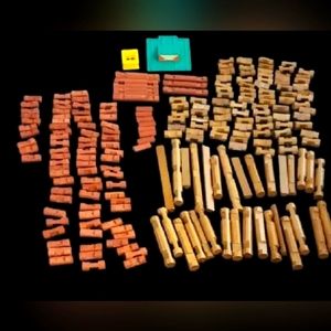 Lrg Lot Of Vintage Lincoln Logs Pieces Over 200